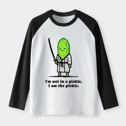 Tokyo-Tiger Funny Cucumber Samurai Raglan Long Sleeve T-shirt