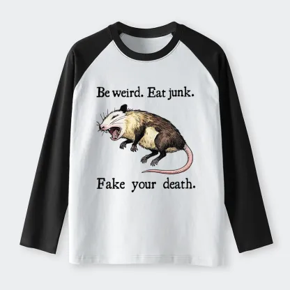 Tokyo-Tiger Possum Playing Dead Raglan Long Sleeve T-shirt