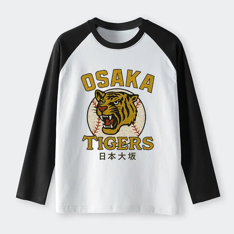 Tokyo-Tiger Funny Osaka Tigers Raglan Long Sleeve T-shirt