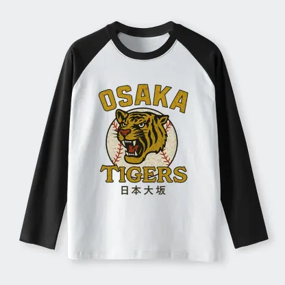 Tokyo-Tiger Funny Osaka Tigers Raglan Long Sleeve T-shirt