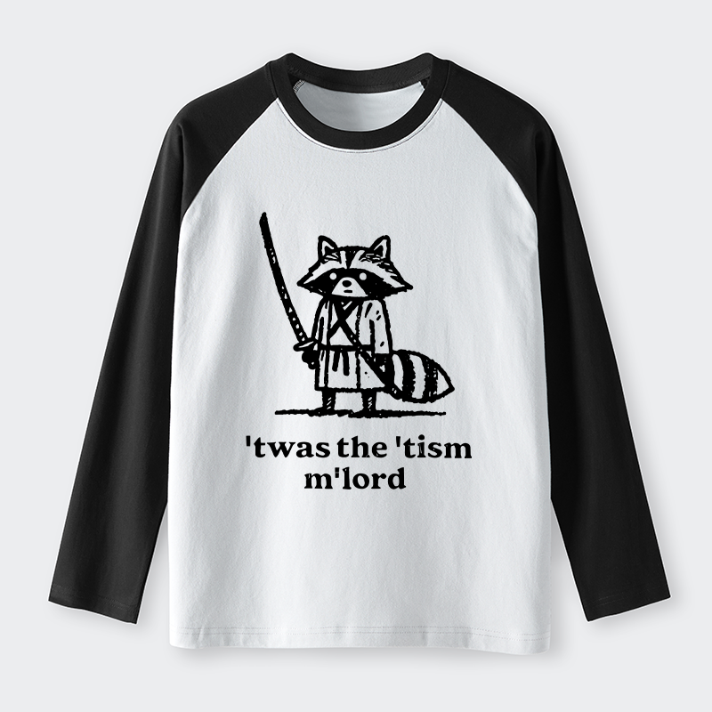 Tokyo-Tiger Focused Samurai Raccoon   Raglan Long Sleeve T-shirt