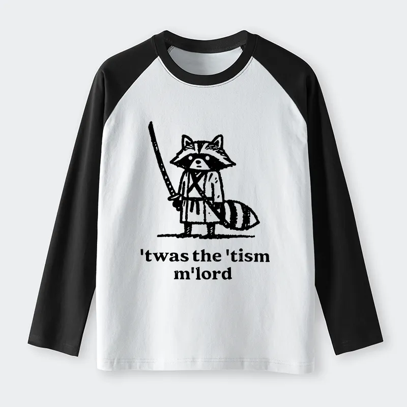 Tokyo-Tiger Focused Samurai Raccoon   Raglan Long Sleeve T-shirt