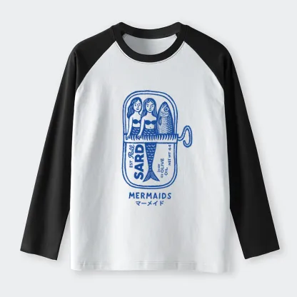 Tokyo-Tiger Mermaid Can Raglan Long Sleeve T-shirt