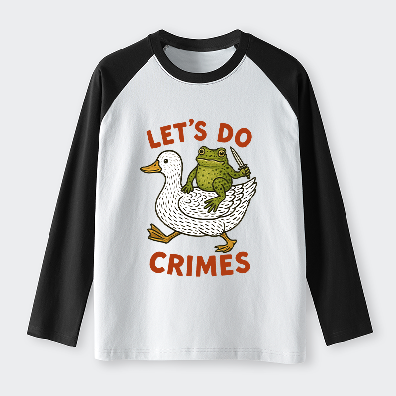 Tokyo-Tiger Frog Ready To Commit Crime Raglan Long Sleeve T-shirt