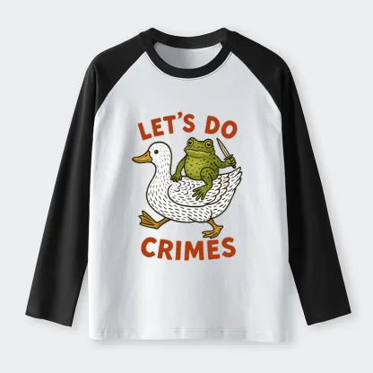 Tokyo-Tiger Frog Ready To Commit Crime Raglan Long Sleeve T-shirt