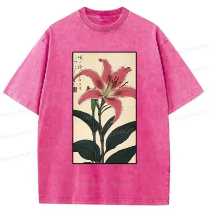Tokyo-Tiger Retro Lily Washed T-Shirt