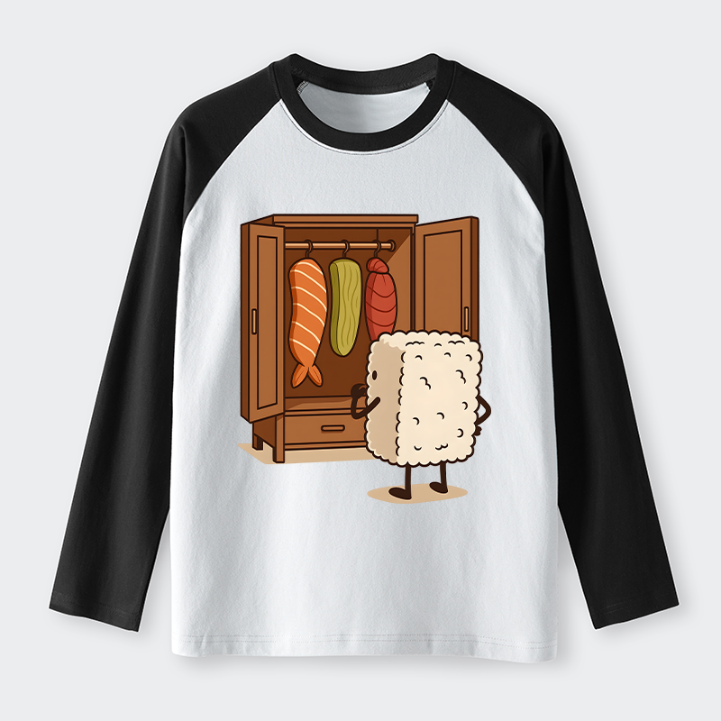 Tokyo-Tiger Sushi Pick Out Clothes Raglan Long Sleeve T-shirt