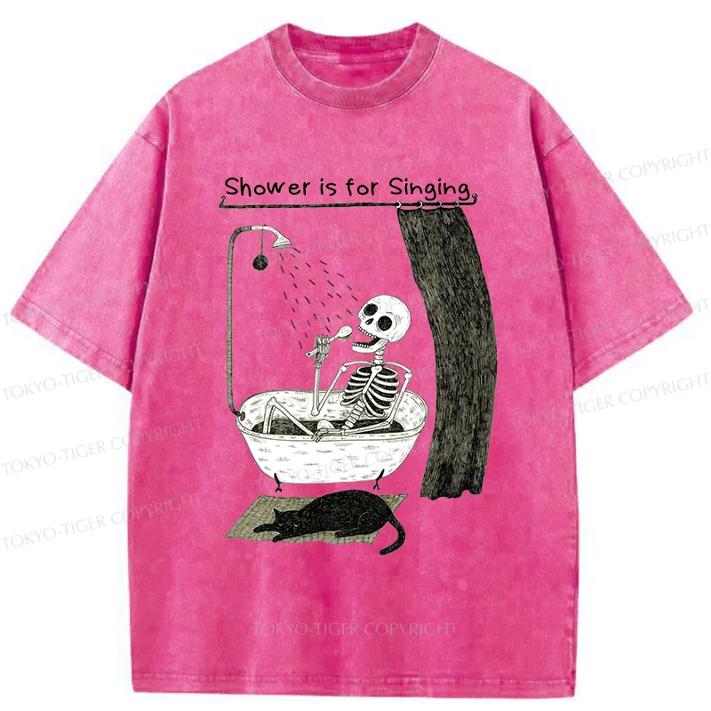 Tokyo-Tiger Singing Skeleton Washed T-Shirt