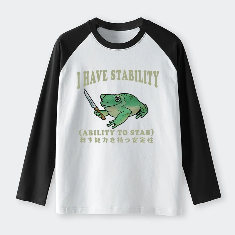 Tokyo-Tiger Mentally Stable Assassin Frog Raglan Long Sleeve T-shirt