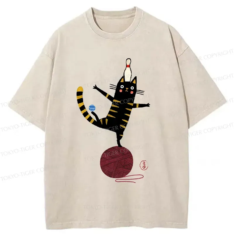 Tokyo-Tiger Acrobatic Kitten Washed T-Shirt Sale