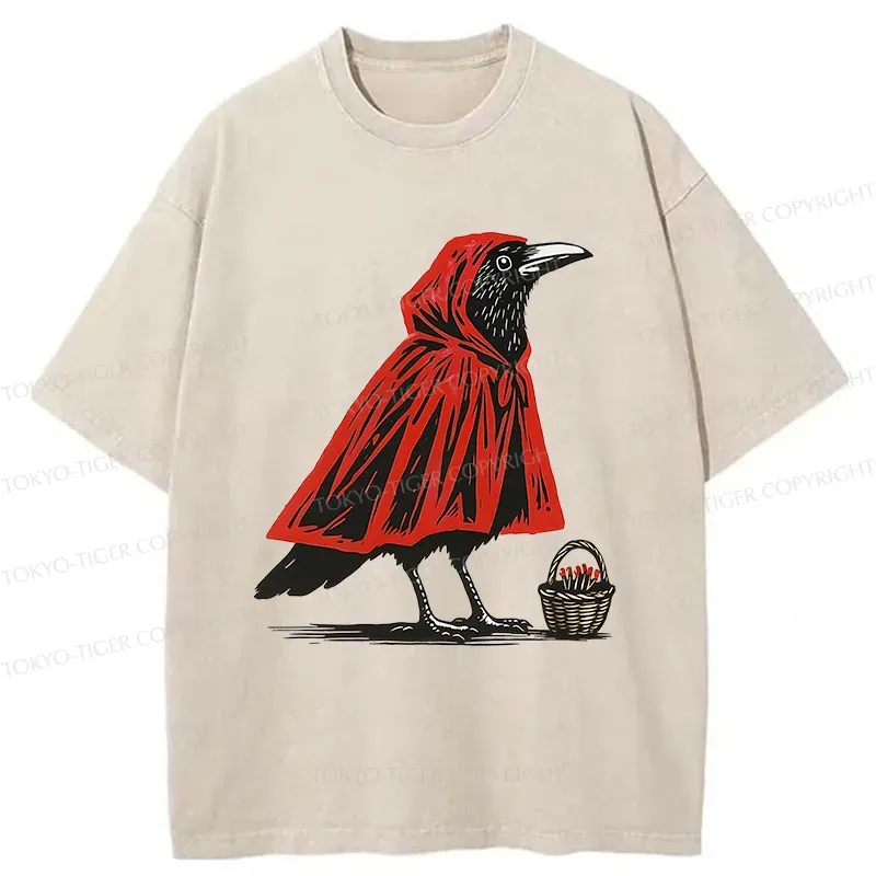 Tokyo-Tiger Crow Selling Matches Washed T-Shirt