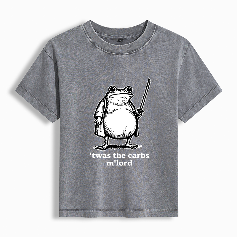 Tokyo-Tiger Funny Fat Samurai Frog Washed T-shirt