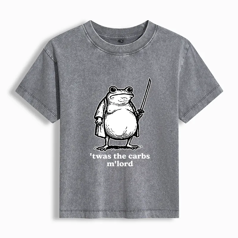 Tokyo-Tiger Funny Fat Samurai Frog Washed T-shirt
