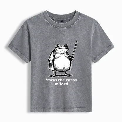 Tokyo-Tiger Funny Fat Samurai Frog Washed T-shirt
