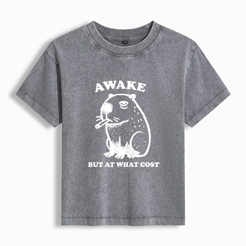 Tokyo-Tiger Smoking Capybara Washed T-shirt