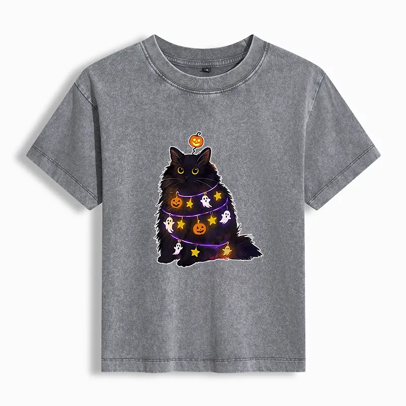 Tokyo-Tiger Halloween Cat Washed T-shirt