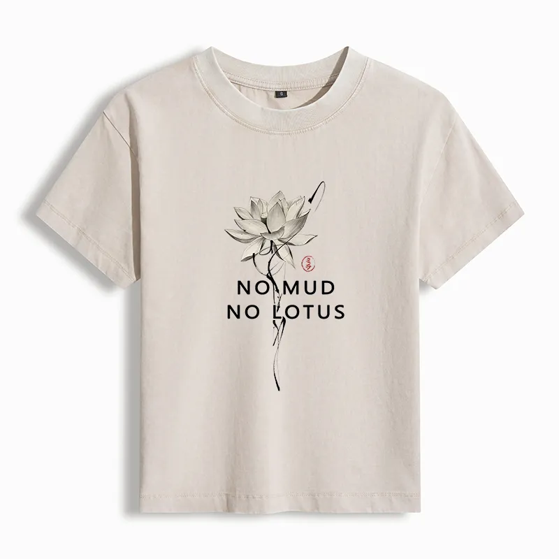 Tokyo-Tiger Japanese Zen Lotus Washed T-shirt