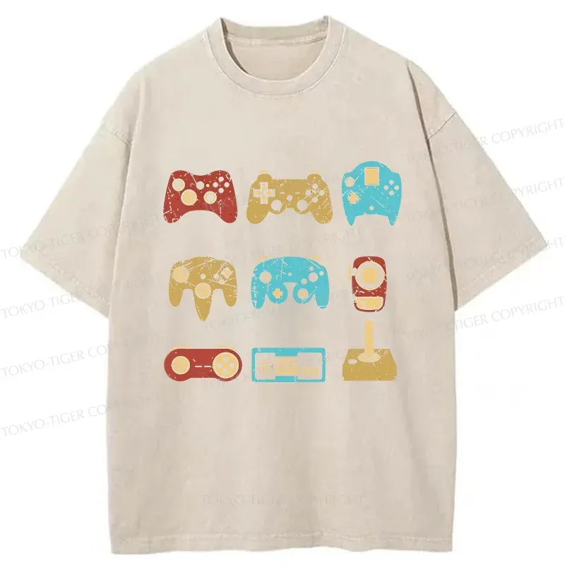 Tokyo-Tiger Game Controller Washed T-Shirt