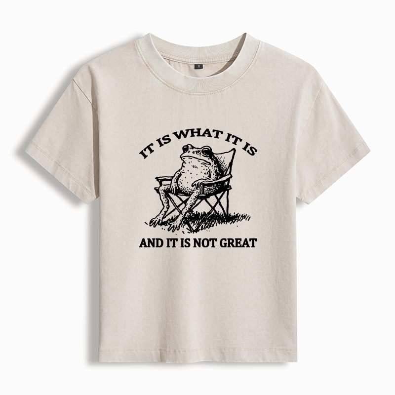 Tokyo-Tiger Resting Frog Funny Washed T-shirt
