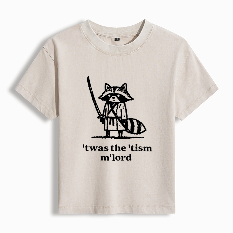 Tokyo-Tiger Focused Samurai Raccoon Washed T-shirt
