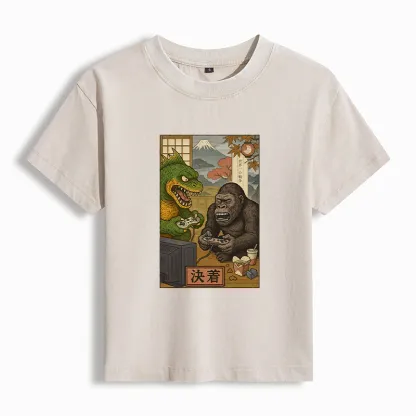 Tokyo-Tiger Monsters Play Games Washed T-shirt
