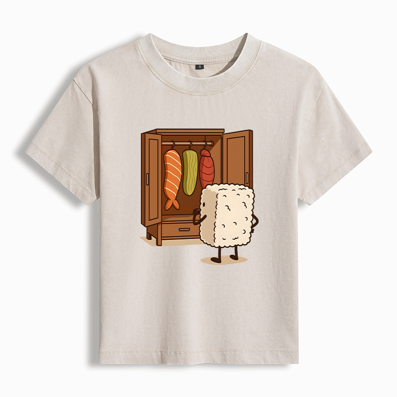 Tokyo-Tiger Sushi Pick Out Clothes Washed T-shirt