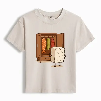 Tokyo-Tiger Sushi Pick Out Clothes Washed T-shirt