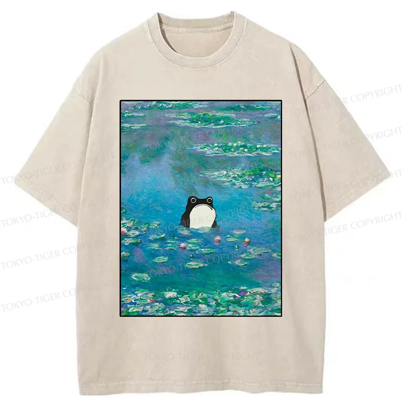 Tokyo-Tiger Frog In The Pond Washed T-Shirt