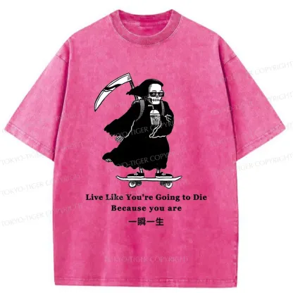 Tokyo-Tiger Death Skateboard Washed T-Shirt