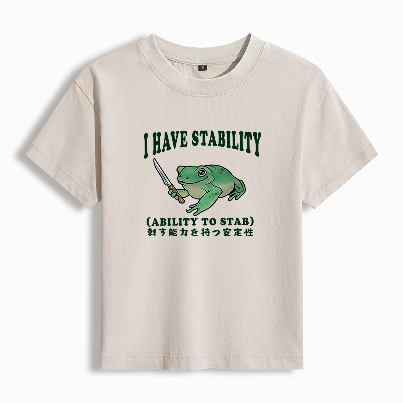 Tokyo-Tiger Mentally Stable Assassin Frog Women's Washed T-shirt