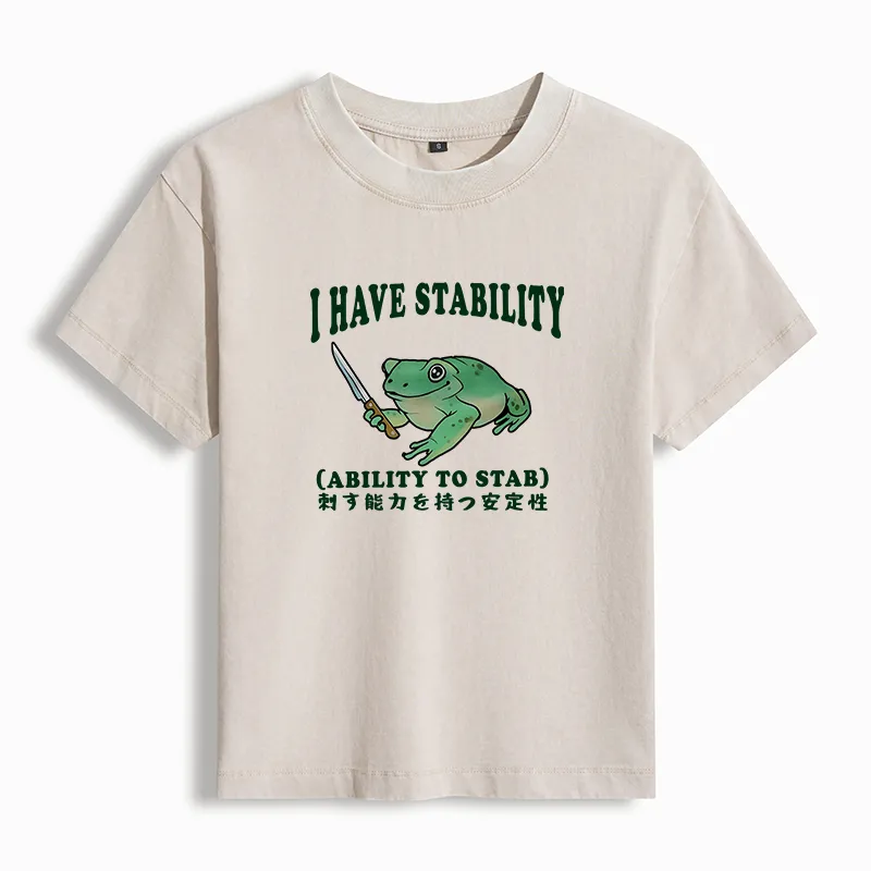 Tokyo-Tiger Mentally Stable Assassin Frog Women's Washed T-Shirt Sale