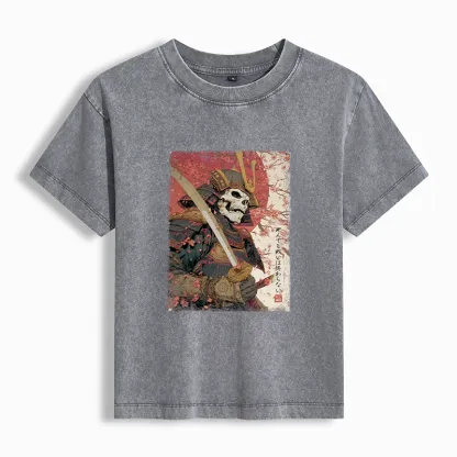 Tokyo-Tiger Samurai Under The Sakura Women's Washed T-shirt