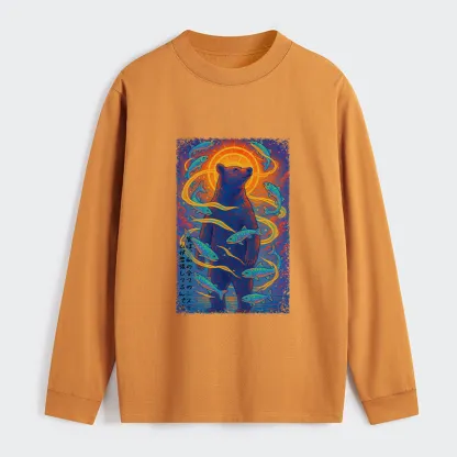 Tokyo-Tiger Ukiyoe Bear and Fish Vintage Poster Classic Long Sleeve T-Shirt