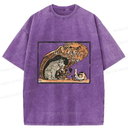 Tokyo-Tiger Adorable Felines Washed T-Shirt