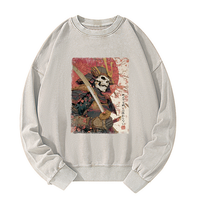 Tokyo-Tiger Samurai Under The Sakura Washed Sweatshirt