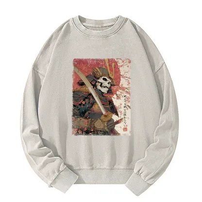 Tokyo-Tiger Samurai Under The Sakura Washed Sweatshirt