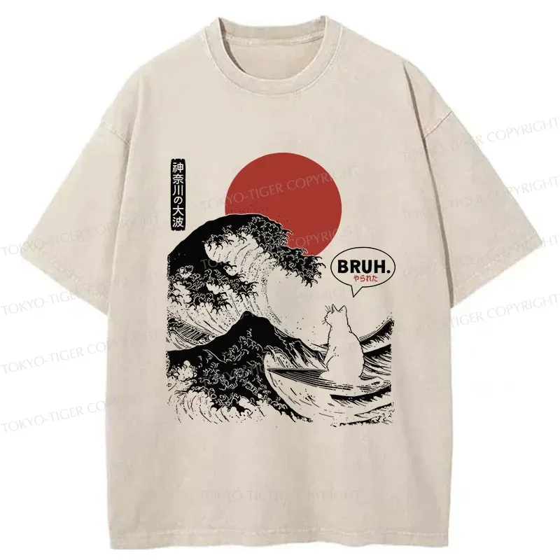 Tokyo-Tiger Bruh Cat Washed T-Shirt Sale