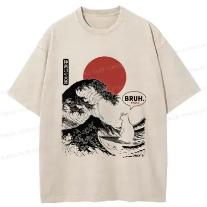Tokyo-Tiger Bruh Cat Washed T-Shirt