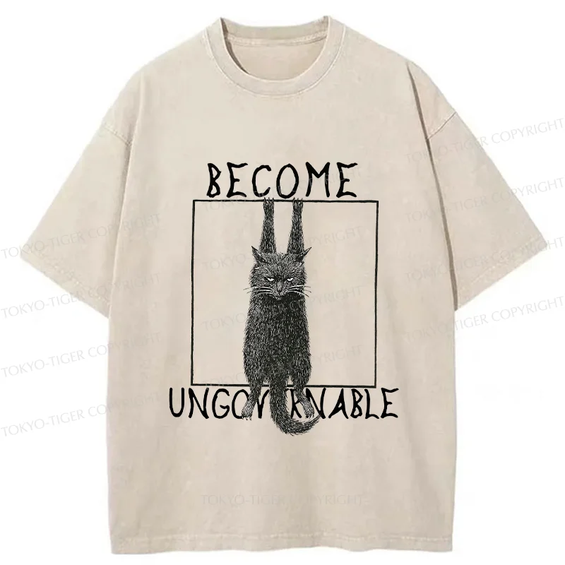 Tokyo-Tiger Uncontrolled Black Cat Washed T-Shirt