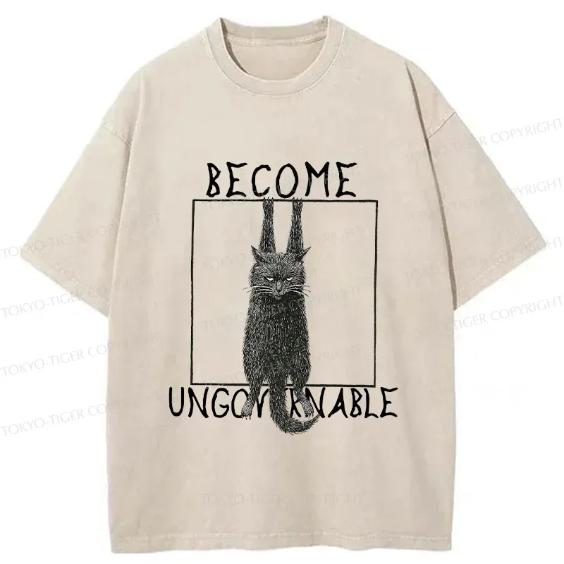 Tokyo-Tiger Uncontrolled Black Cat Washed T-Shirt