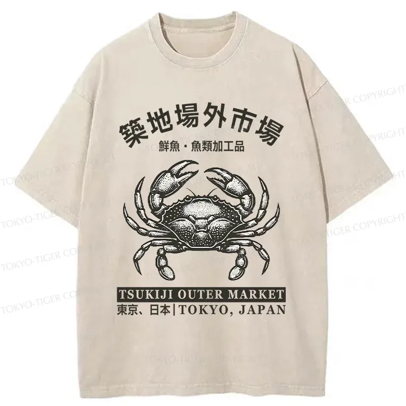Tokyo-Tiger Tokyo Market Washed T-Shirt