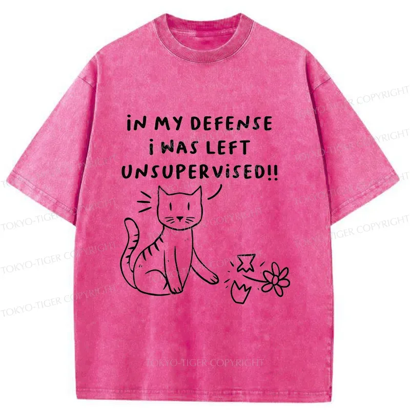 Tokyo-Tiger Cat Breaking The Vase Washed T-Shirt