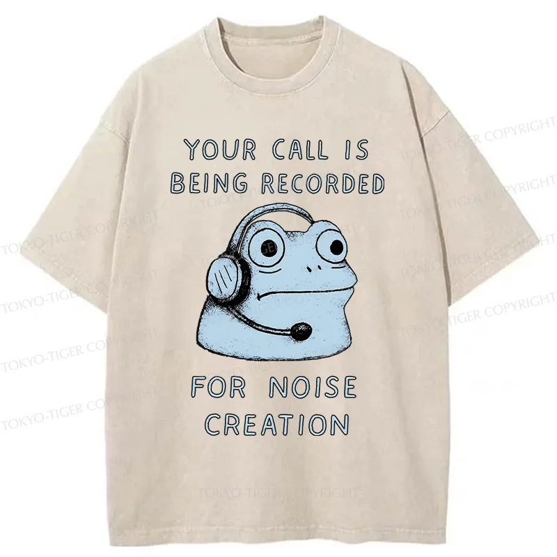 Tokyo-Tiger Funny Phone Records Frog Washed T-Shirt