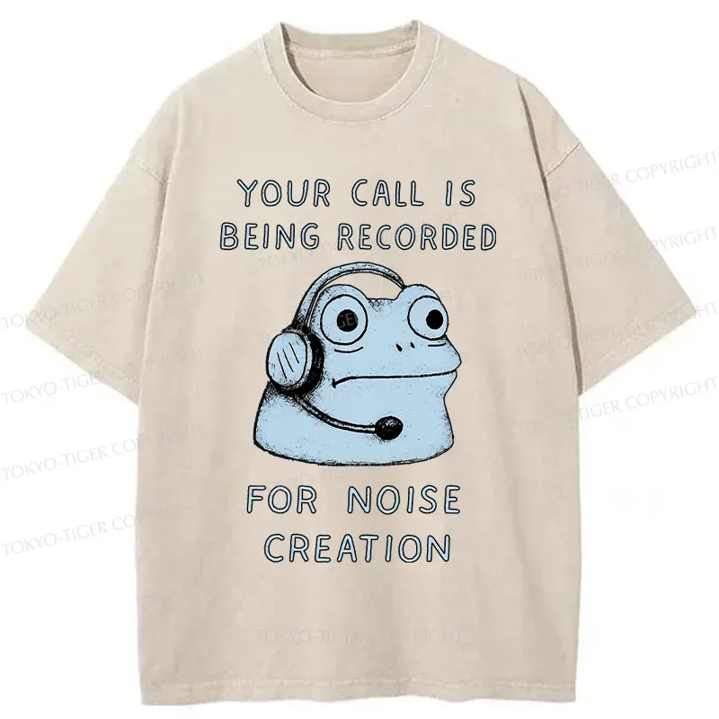 Tokyo-Tiger Funny Phone Records Frog Washed T-Shirt