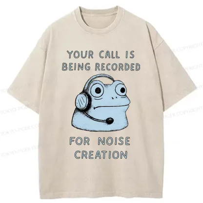 Tokyo-Tiger Funny Phone Records Frog Washed T-Shirt