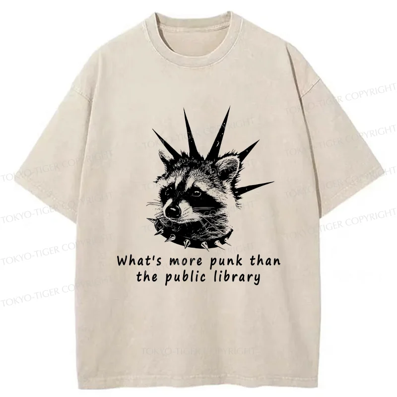 Tokyo-Tiger Punk Raccoon Washed T-Shirt