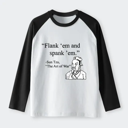 Tokyo-Tiger The Art Of War Funny Raglan Long Sleeve T-shirt