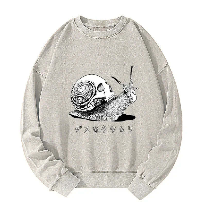 Tokyo-Tiger Death Snail Manga Washed Sweatshirt