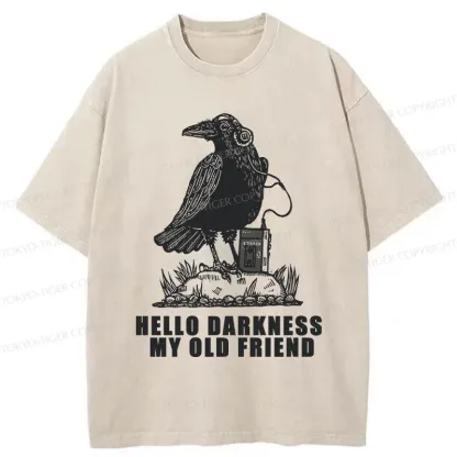 Tokyo-Tiger Crows Listening To Music Washed T-Shirt