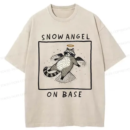 Tokyo-Tiger Raccoon Angel Washed T-Shirt